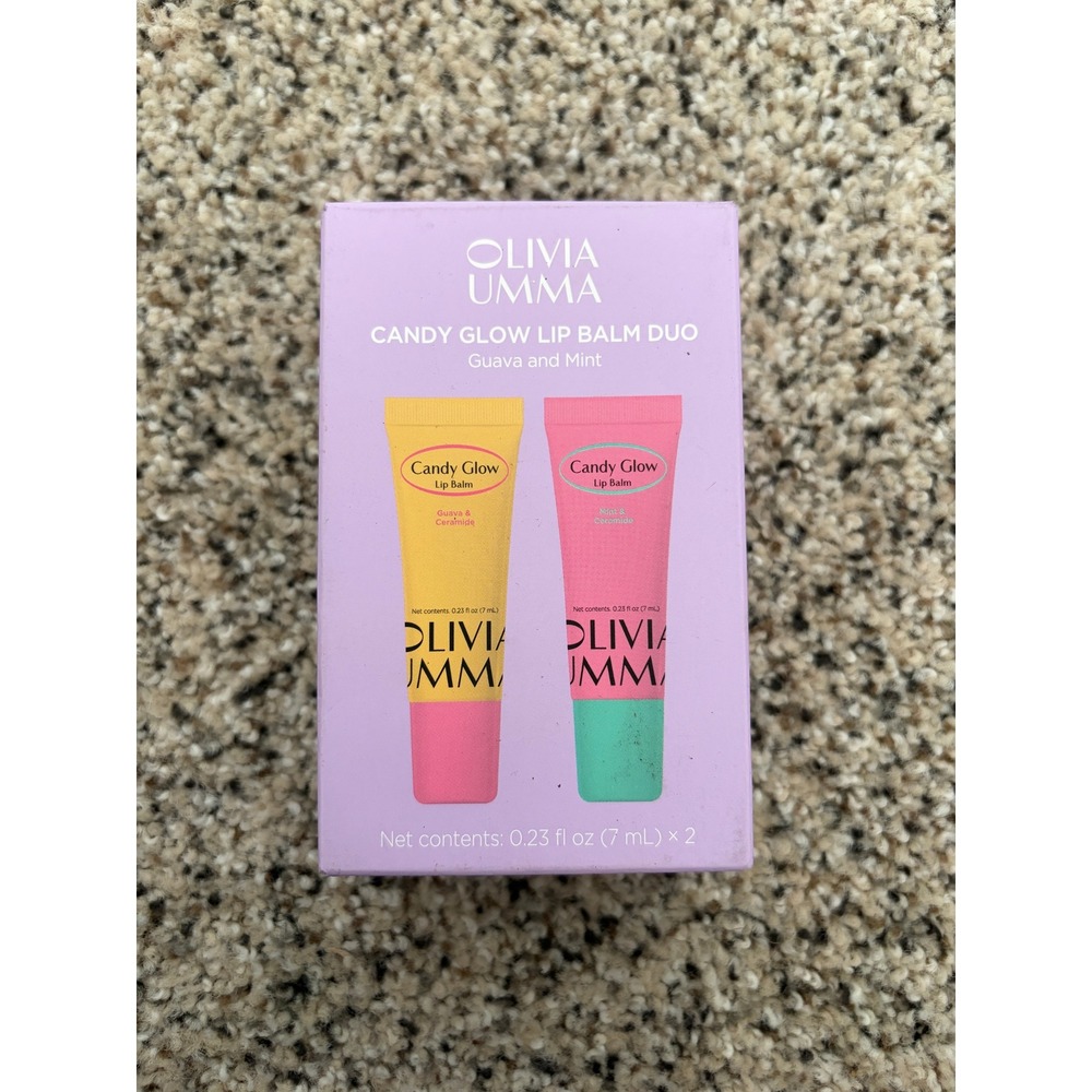 Olivia Umma Lip Balm Womens 0.23oz Candy Glow Duo Guava Mint 2pk NIB